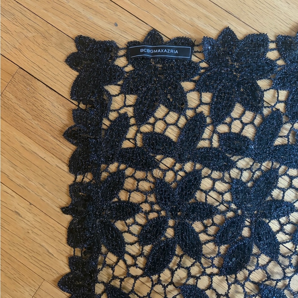 BGBG black Floral Crochet Lace Trim with sequins - NWOT - Picture 3 of 3